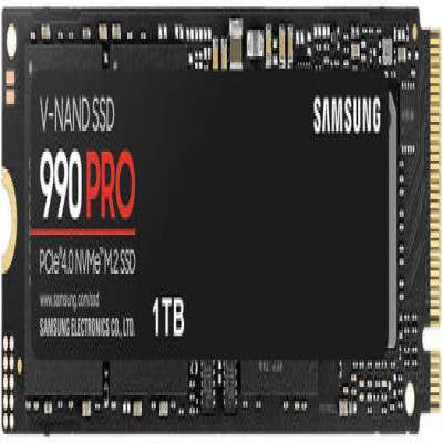 SAMSUNG 990 Pro 1 تيرابايت NVMe M.2 SSD داخلي، PCIe Gen 4.0 x4، واجهة NVMe 2.0، سرعة قراءة تسلسلية 7450 ميجابايت/ثانية، سرعة كتابة تسلسلية 6900 ميجابايت/ثانية، V-NAND 3 بت MLC | MZ-V9P1T0BW